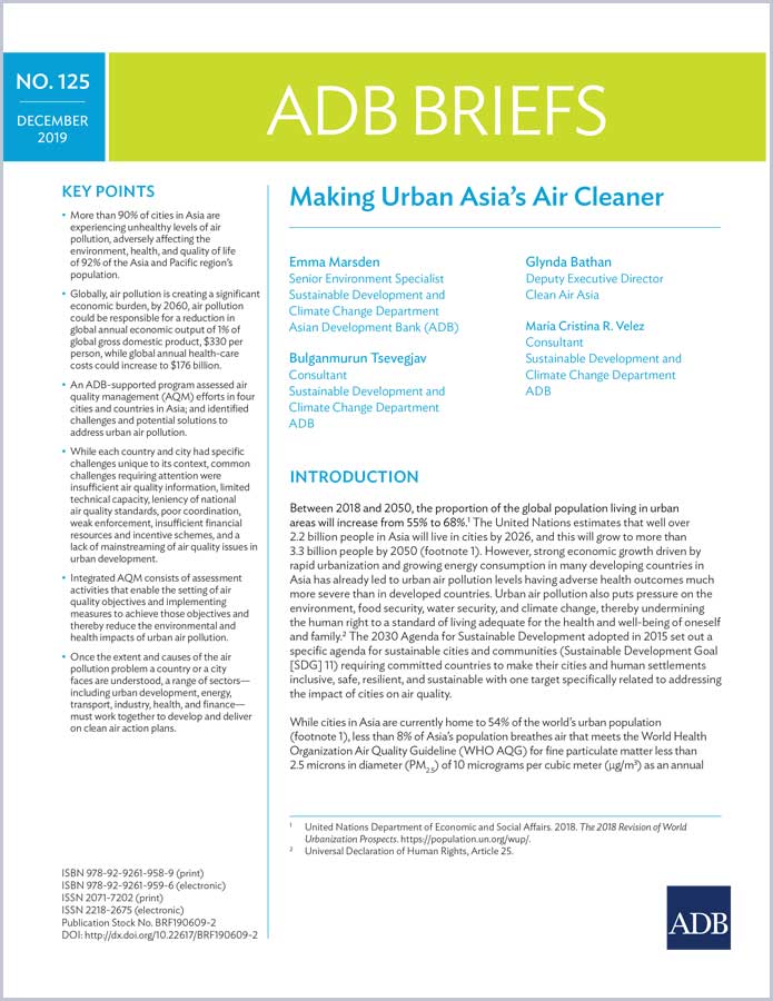 Making Urban Asia’s Air Cleaner