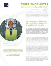 Daring to Aspire: Students as Partners in Water Stewardship in Uvurkhangai, Mongolia