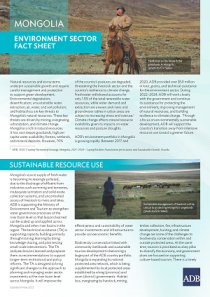 Mongolia: Environment Sector Fact Sheet