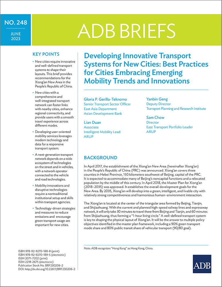 Developing Innovative Transport Systems for New Cities: Best Practices for Cities Embracing Emerging Mobility Trends and Innovations