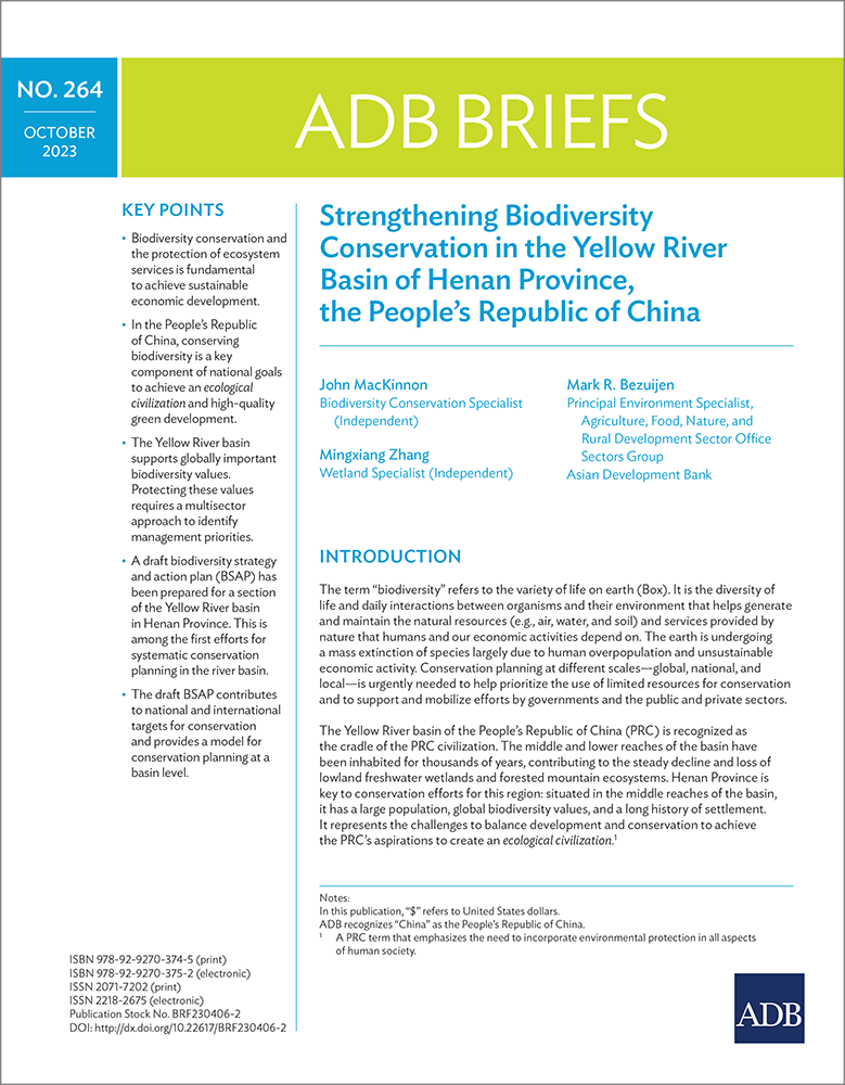 Strengthening Biodiversity Conservation in the Yellow River Basin of Henan Province, the PRC