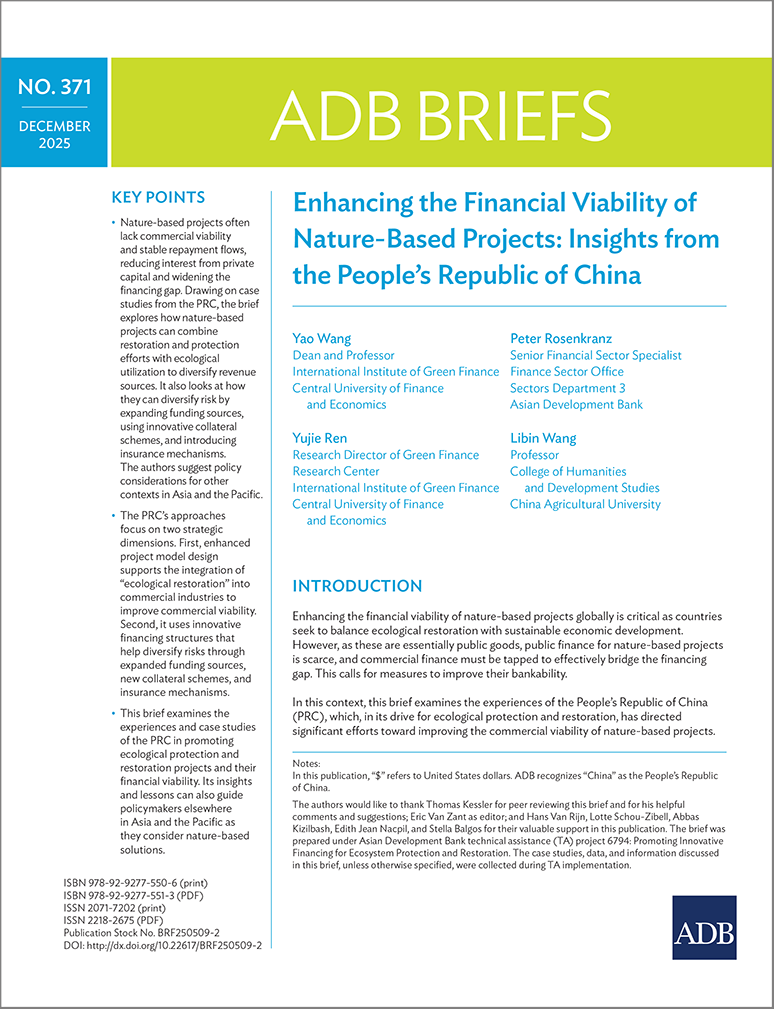 Enhancing the Financial Viability of Nature-Based Projects: Insights from the People’s Republic of China